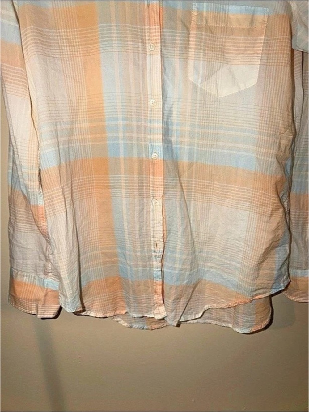 J.Crew Plaid Button Down in Blue & Orange Size Small - Picture 3 of 5